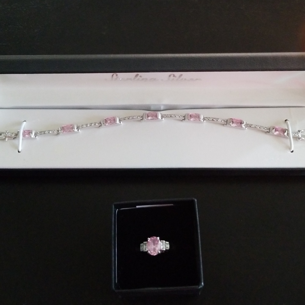 Sterling silver ring and bracelet set